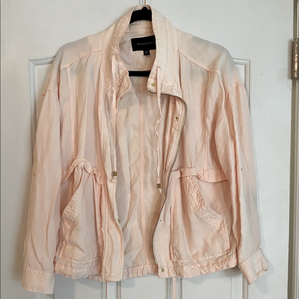 Banana Republic Factory tie waist Utility jacket blush pink size XS